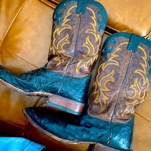 Justin Ostrich Skin boots - 11D